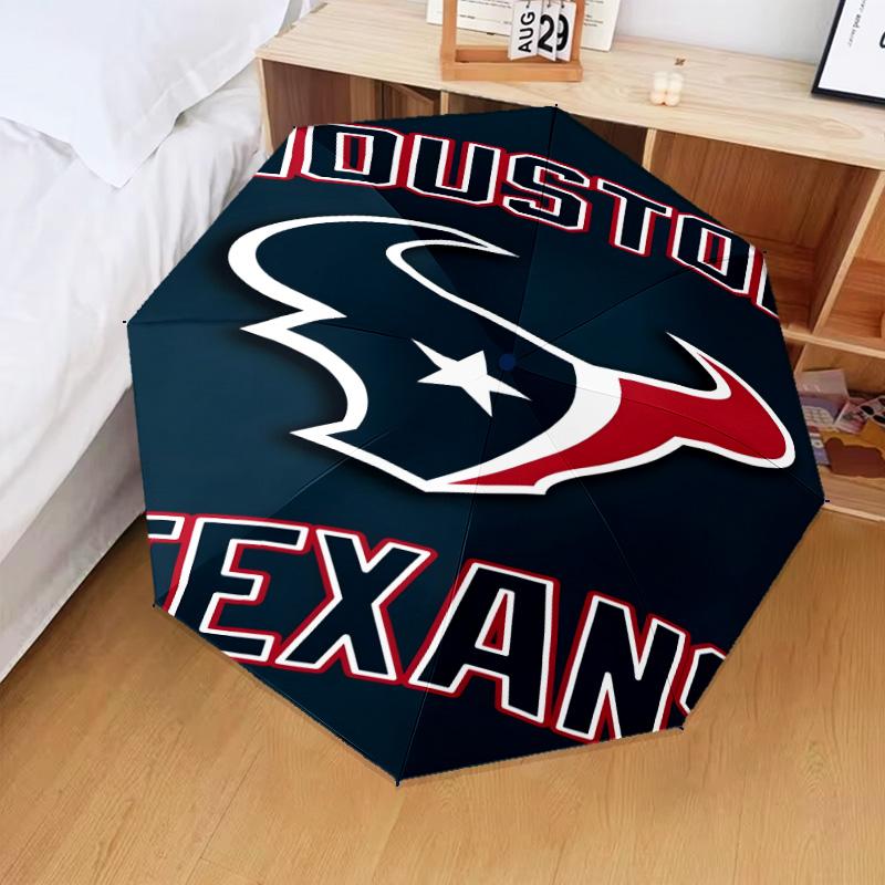 basketball Texans Logo Umbrella Folding umbrella, automatic umbrella 8-Frame for Travel, camping Use Gift for Halloween Christmas