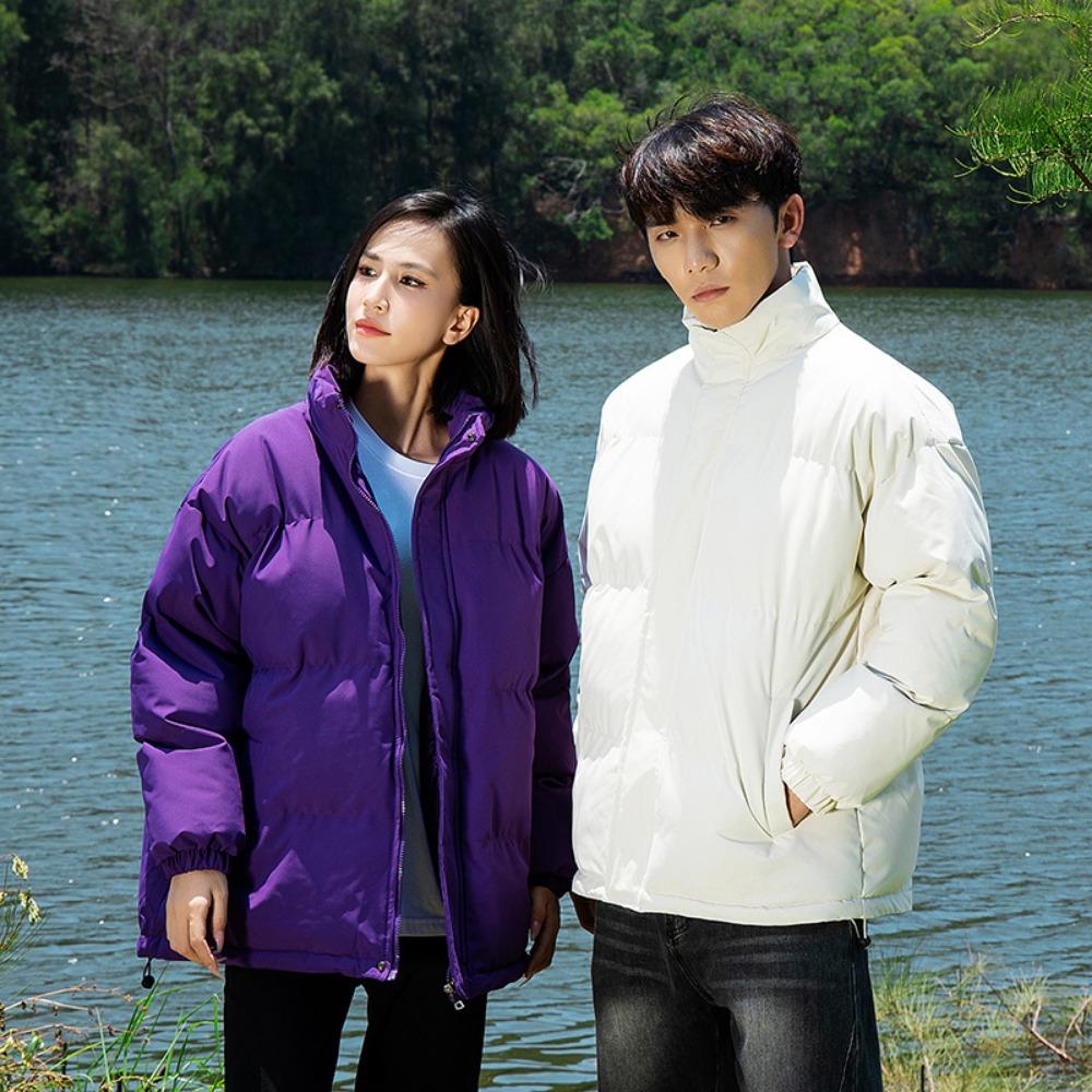 Autumn and Winter Korean Version Trend Simple Stand-up Collar Casual Thickened Warm Bread Clothes Men's Clothing