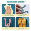 1/3 Pcs Slipper Rack Self-adhesive Bathroom Simple Slipper Hook Toilet Drainage Rack Wall Mounted Bedroom Storage Hook Shoe Drying Rack