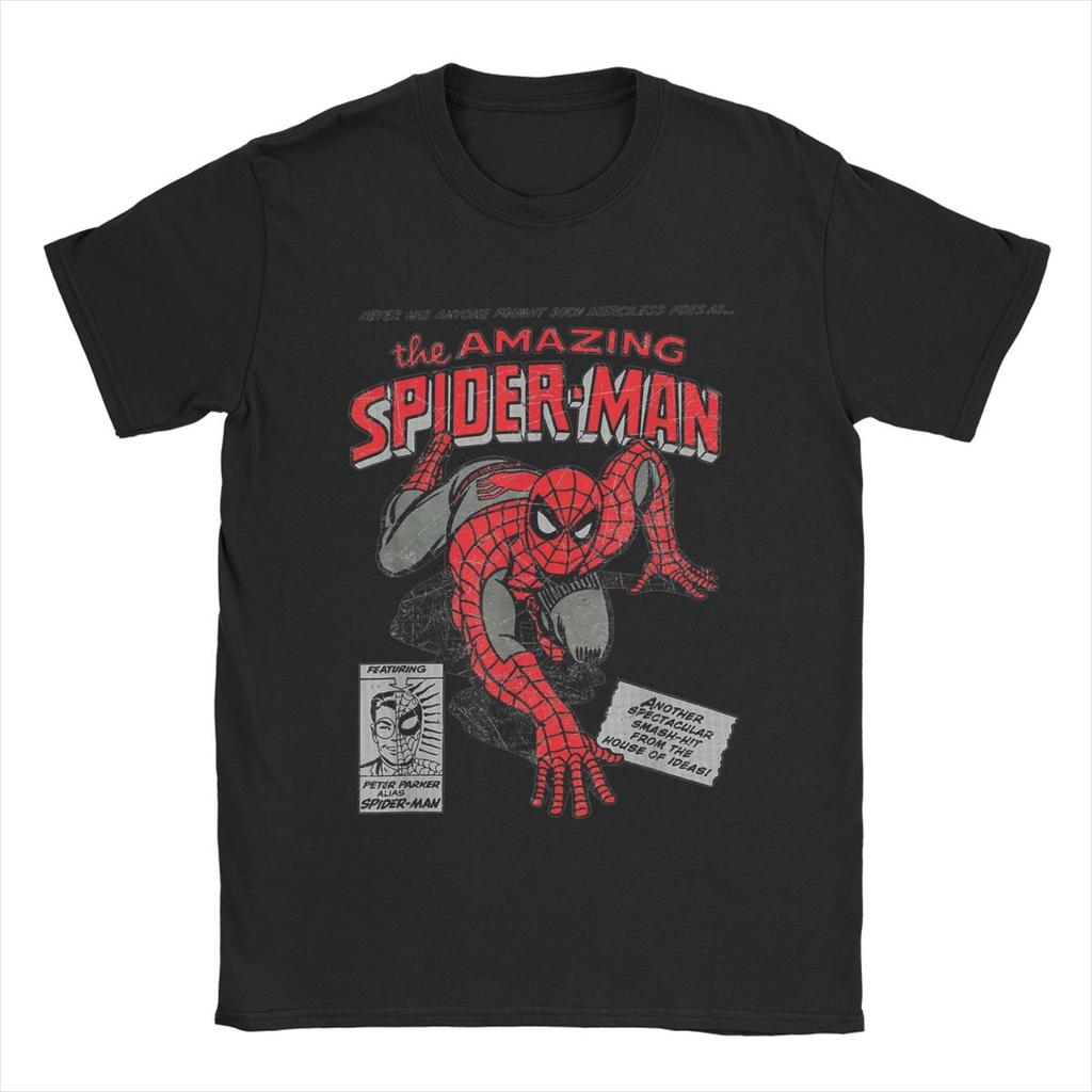 Spider-man Spiderman Film Retro Komiks Pánská Dámská Trička Kreativní Trička Kulatý Výstřih Tričko Bavlna Narozeninový Dárek Vrcholy
