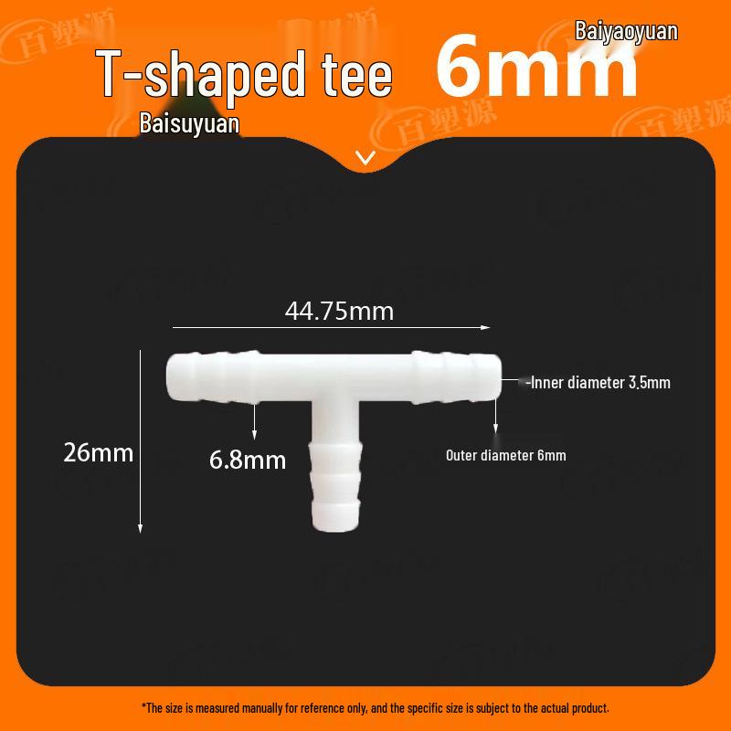 High-Temp Resistant Plastic Hose T-Connector, Quick Connect Fish Tank Accessory, PP Material
