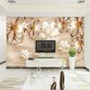 Wallpaper Golden Pearl Flower 3d Murals Luxury Jewelry Wall Mural Living Room Bedroom Wallpaper
