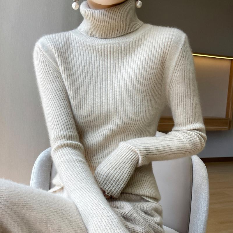 Women's Slim Fit Cashmere Blend High Neck Sweater - Autumn Winter 2024 Collection