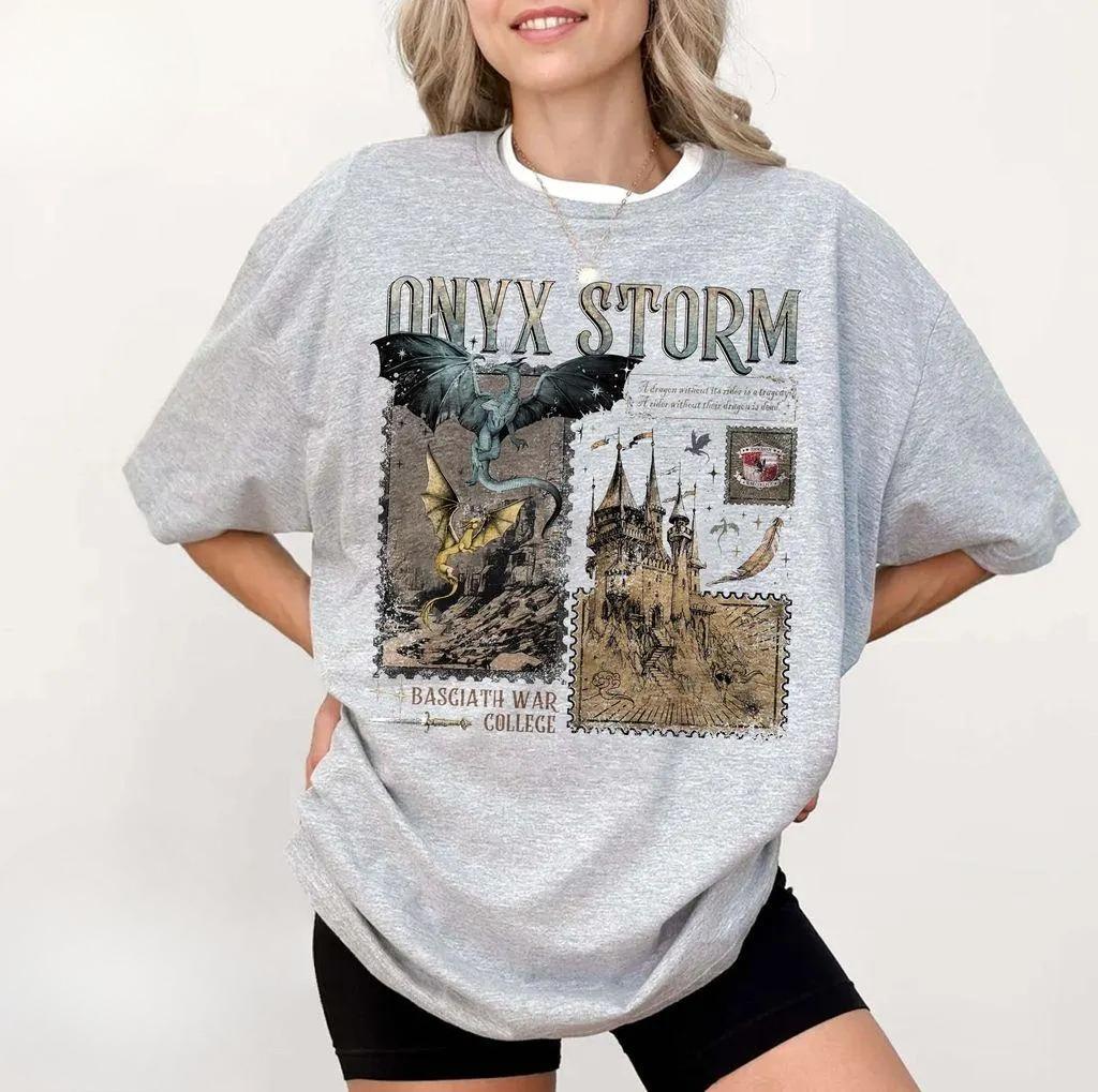 

Retro Onyx Storm Comfort Color Shirt Fourth Wing Series Dragon Rider Bookish Sweat Gift for Book Lover TairnAndarna 4XL