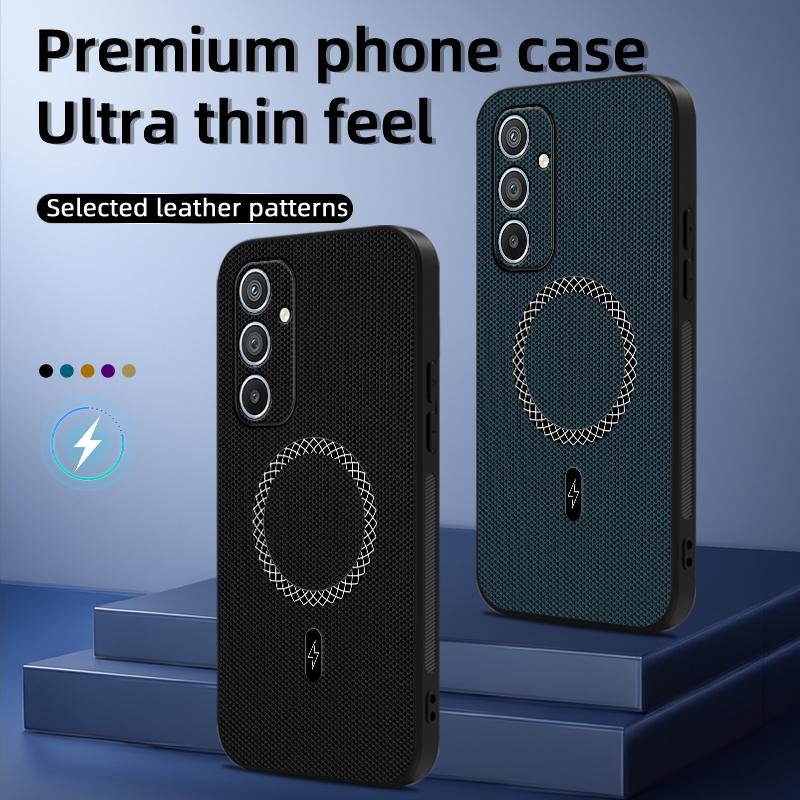 For Samsung A34 A54 Premium Shockproof Magnetic Phone Case For Samsung Galaxy A54 Leather Texture Pattern Anti-Fingerprint Cover