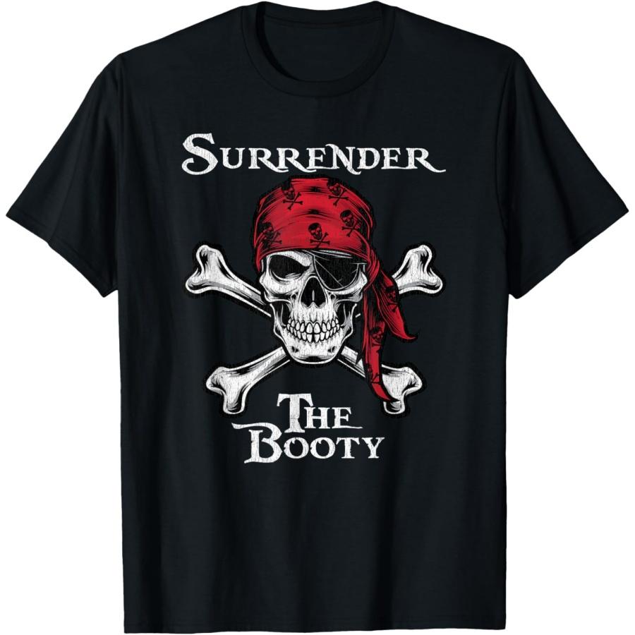 Сдай добычу Смешная футболка для пиратского фестиваля XXXXXL чёрный