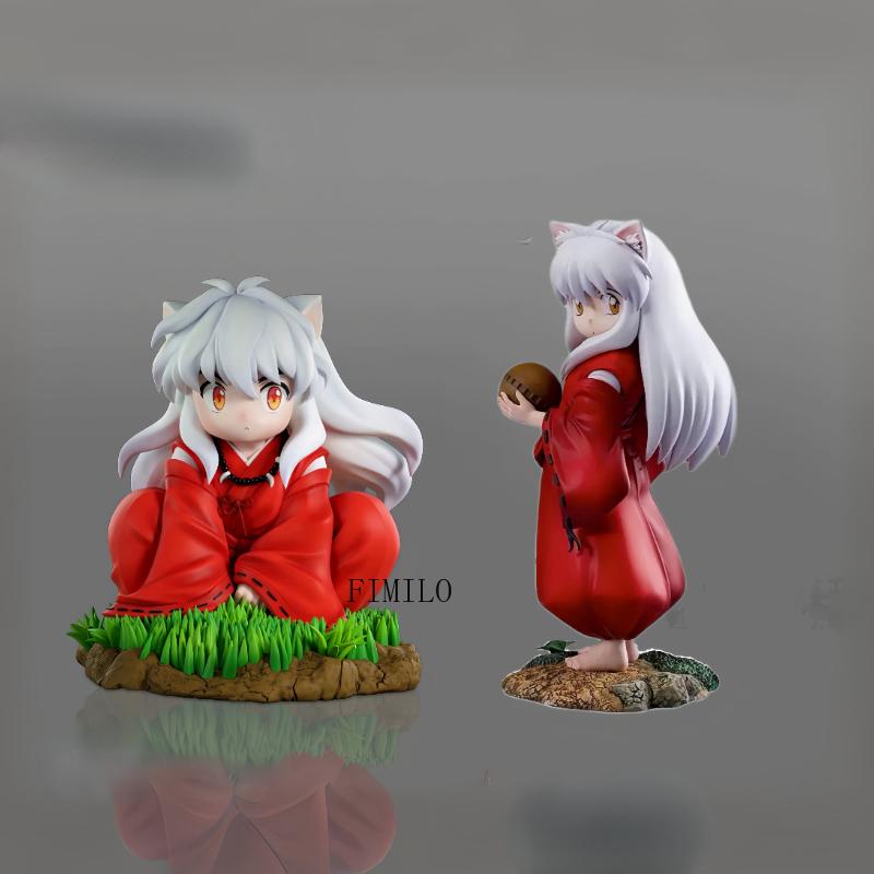 Action Figure di Inuyasha Anime Versione Q Figure di Inuyasha da Bambino Modello Tappo per Spaghetti PVC Ornamenti da Collezione Bambole Carine Giocattoli