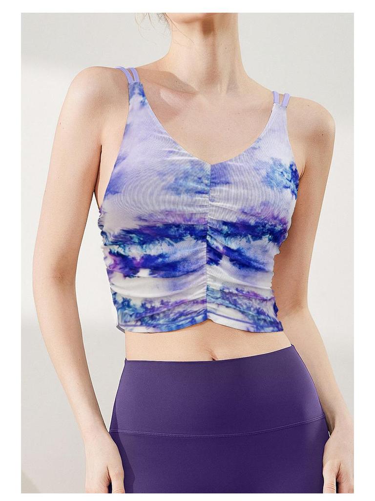 Lulu Women's Shock-Absorbing Sports Bra - Beautiful Back Print Yoga Crop Top