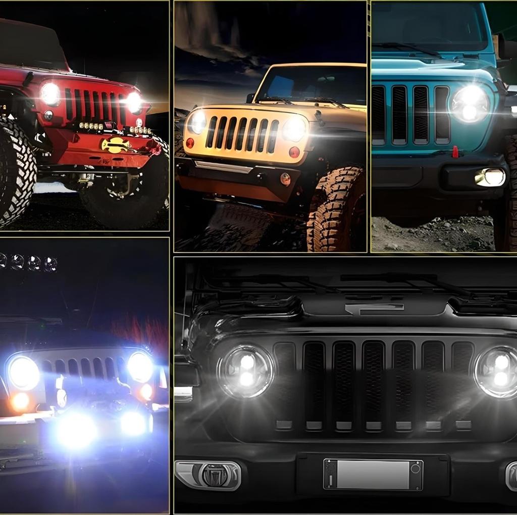 Přední světlo 7" Full LED kompatibilní s Harley, Jeep, Land Rover, Hummer, Lada - 1 ks