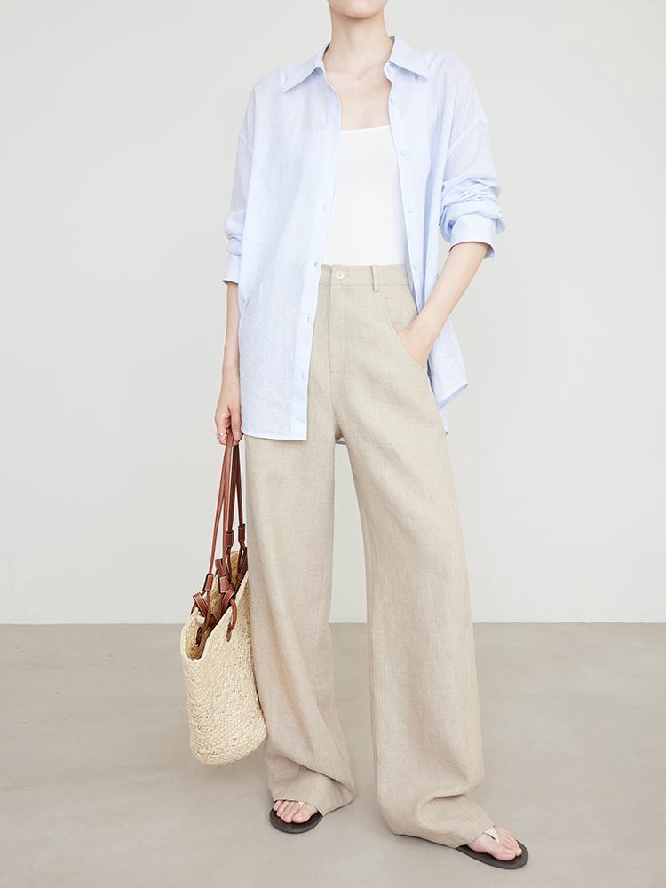Women's 2026 Summer Linen Pants - Loose, Comfortable, Wide-Leg, Extended Length