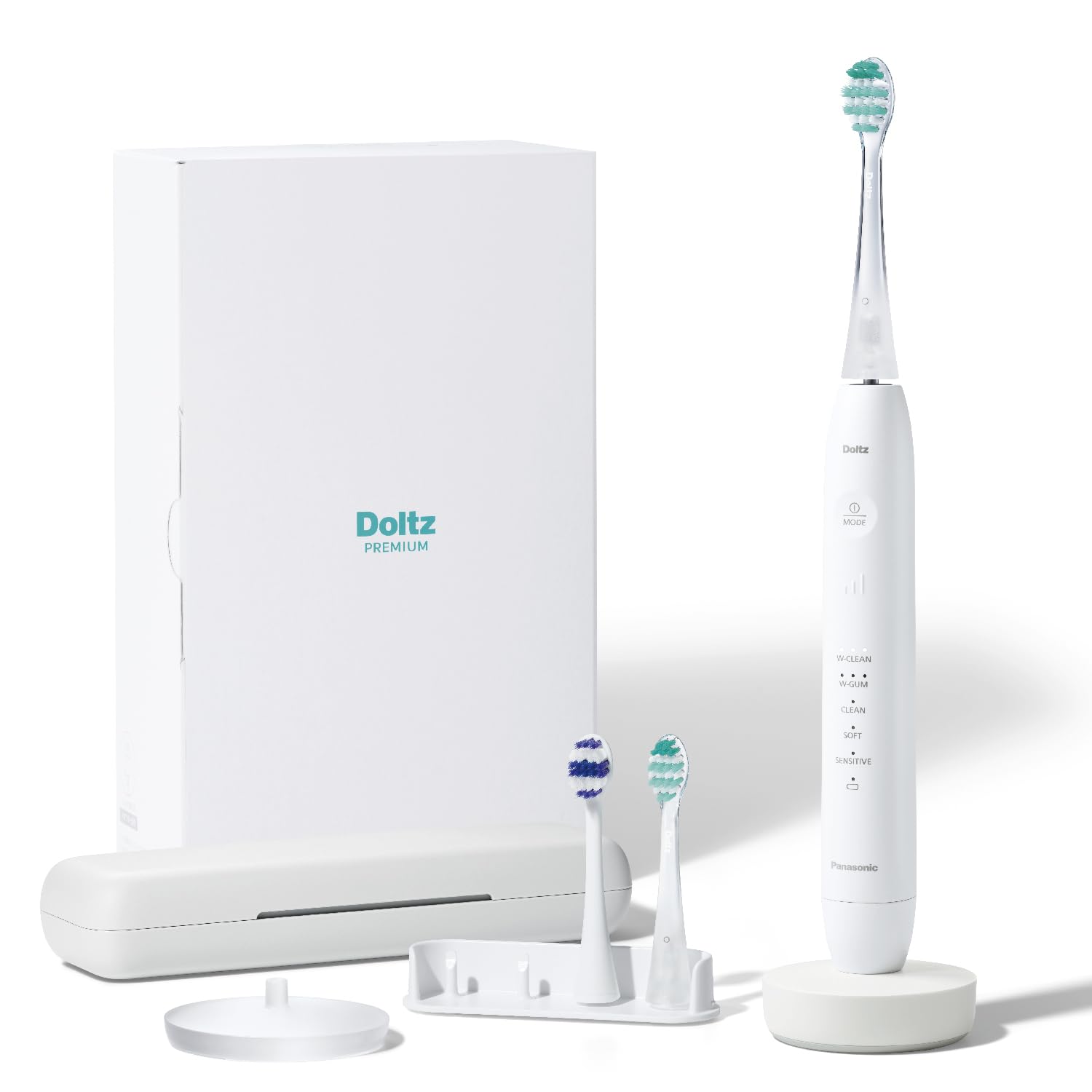 

Panasonic Doltz W Sonic Vibration Toothbrush with Interdental Fit Charging and Carrying Pearl Brush, Stand, Case, White, EW-DP58-W