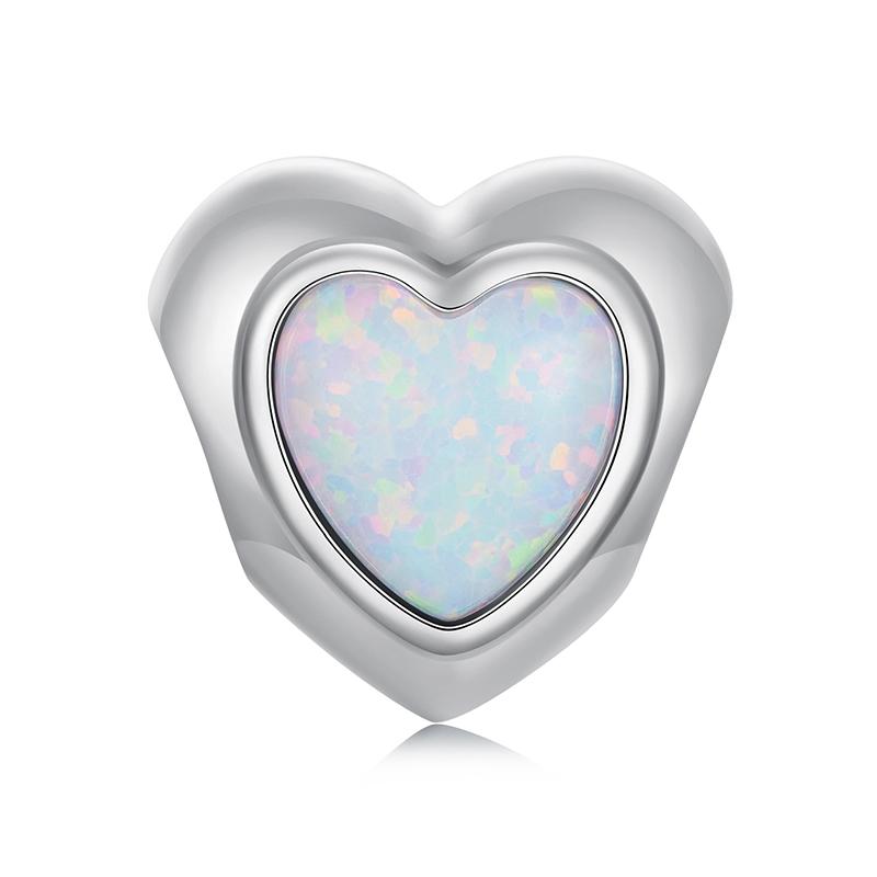 WOSTU 925 Silver Pink Love Heart Charms Bead Infinite Love Pendant Fit Bracelet Valentine Jewelry Mother's Day Gift