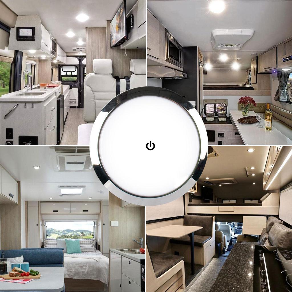RV Interior Ceiling Lights 12V LED Light With Dimmer Switch 5W RV Indoor Roof Lamp For Motorhome Camper Marine Boat