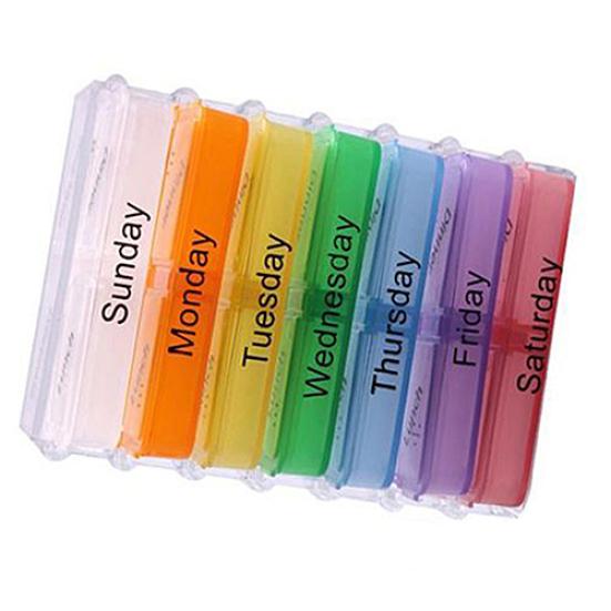 7 Days Weekly Travel Medicine Pill Box Dispenser Organizer Storage Tablet Holder
