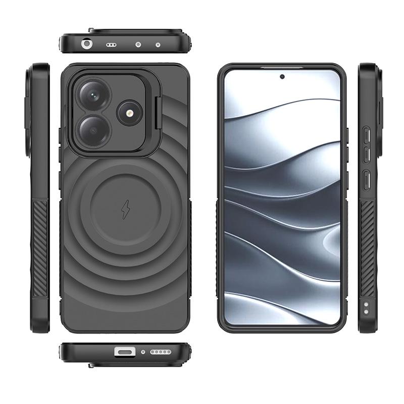 Redmi Note 14 Pro+ Magnetisk TPU Mykt Skall Deksel med Stativ & Linsebeskyttelse