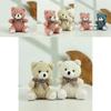 Cute Brown Plush Teddy Bear Keychain Soft Coral Fleece Adorable Keyring For Gifts