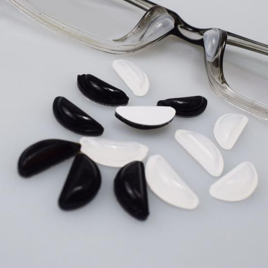 12 Pairs Glasses Nose Pads Non-slip Half Moon Hollow Solid Color Stylish Daily Using Long Lasting Silicone Eyeglass Nose Pad for Office