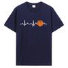 Basketball Heartbeat TShirt Unisex Birthday Gifts Short Sleeves Funny Tees O Neck Cotton Clothes Humor T Shirt