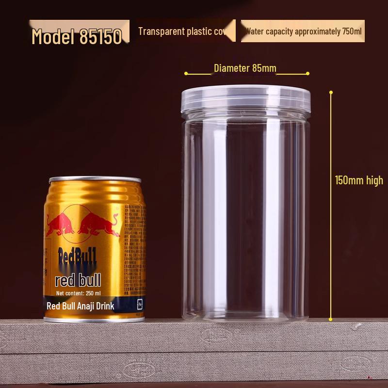 Transparent Food-Grade PET Storage Jars, Wide Mouth for Grains and Candy