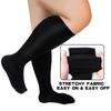 1 Pair Sport Sock Great Compression High Elasticity Plus Size Mid-tube Breathable Soft Anti-slip Solid Color Running Hiking Obesity Stockings