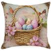 New Easter Pillowcase Cute Rabbit Easter Egg Flowers Pillowcase Sofa Pillowcase