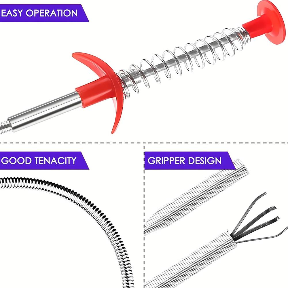 Drain Snake, Drain Clog Remover - Gutter Cleaning Tools Drain Cleaner for Toilet Sewer Shower Kitchen Bathroom Tub Clogged Drain