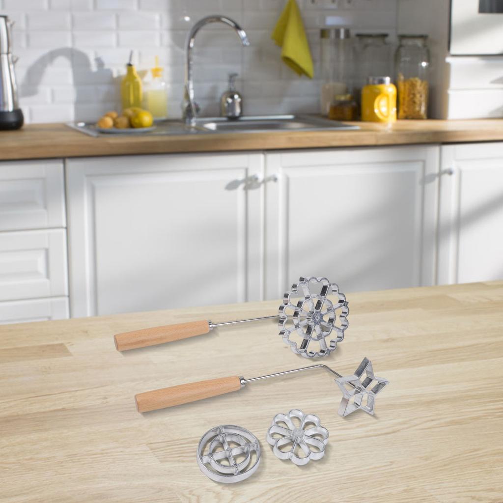 Aluminum Rosette Maker Molds Bunuelos Molds With Handle Pastry Tools Cookie Maker Baking Cooking Kitchen Accessories Replace