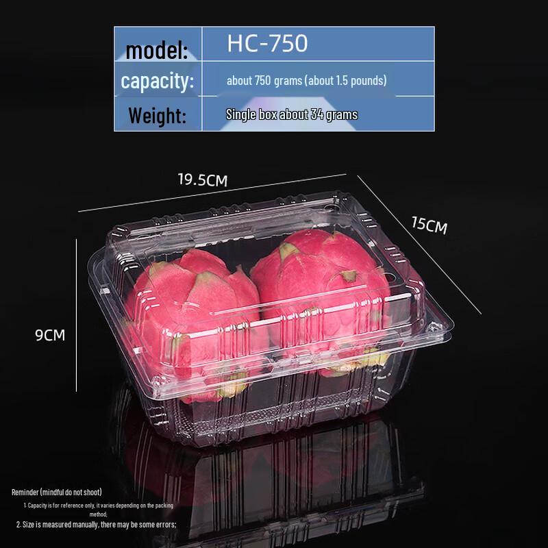 Disposable Transparent Plastic Food Container with Lid