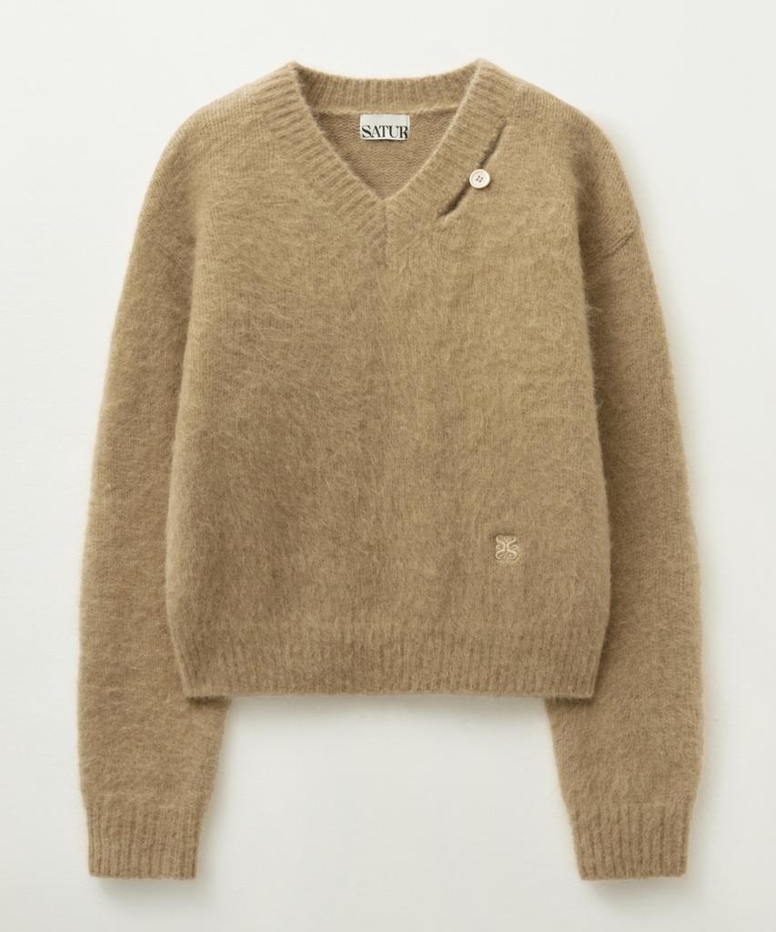 Seteo Two-Tone Mohair Blend Knit Heritage Brown