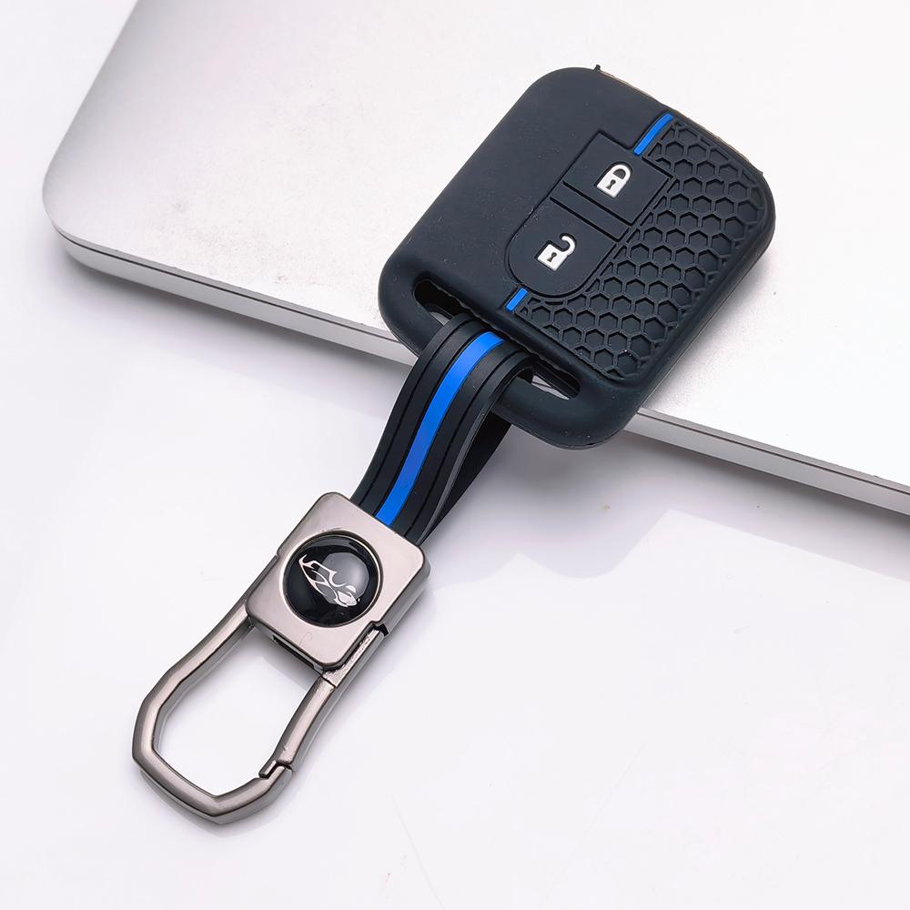 Key Fob Cover for Nissan Qashqai Micra Tiida Sunny Livina Sylphy with Keychain Anti-Scratch Surface Shockproof Structure Soft Grip Texture