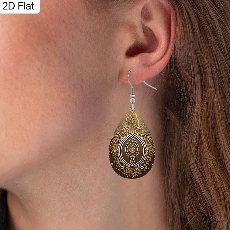 Christmas Gift - Bohemian Style Light Brown & Green Leather Earrings Women's Fashion Dangle Earrings, Suitable for Everyday Wear and Festive Parties