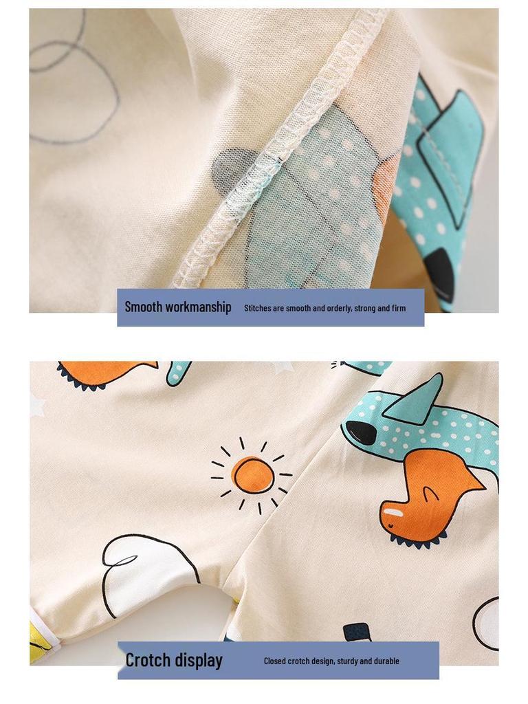 Children's Cotton Pajama Set - Short Sleeve Thin Home Wear for Primary Students