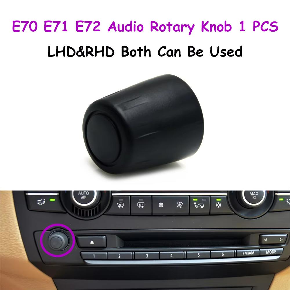 

LHD RHD E70 E71 E72 Car Dashboard Multimedia CD Player Radio Audio Volume Rotary Switch Button Knob For BMW X5 X6 2007-2013 Black 1 PCS