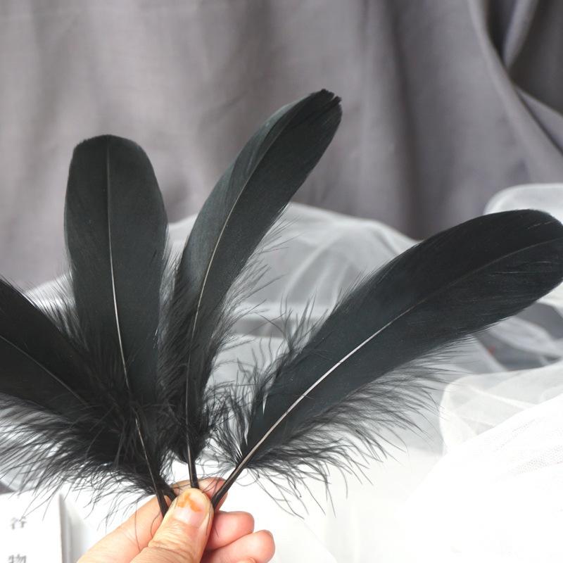 50Pcs Goose Feather Soft Big Floating Diy Sunflower Wall Decoration Dream Catcher Wing Decoration Handmade Material Colored Cat Stick Feather