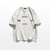 Unisex American Retro Trendy Letter T-shirt, Pure Cotton, Plus Size, Loose Fit, Hong Kong Style