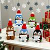 Christmas Positive Energy Doll Crochet Santa Claus Reindeer Handmade Knitting Dolls With Card Desktop Ornaments New Year Gift