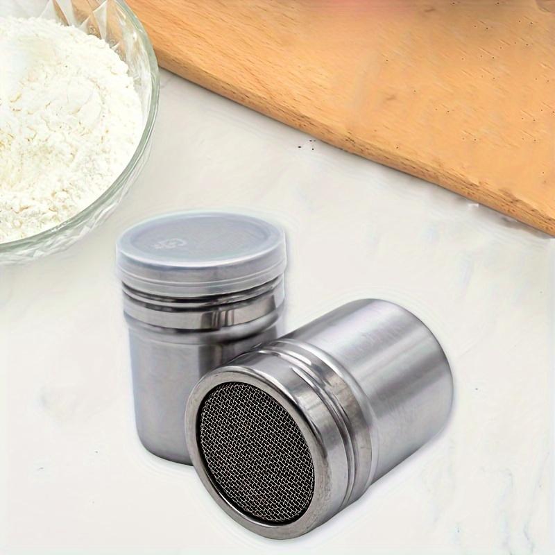 Stainless Steel Powdered Sugar Shaker Fine Mesh Duster For Cocoa Cinnamon Coffee Easy Clean Metal Spice Dispenser For Home Restaurant Cafe Use