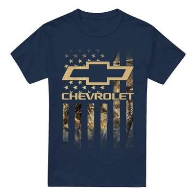 Chevrolet Unisex Vuxen Kamouflage Flagga T-shirt