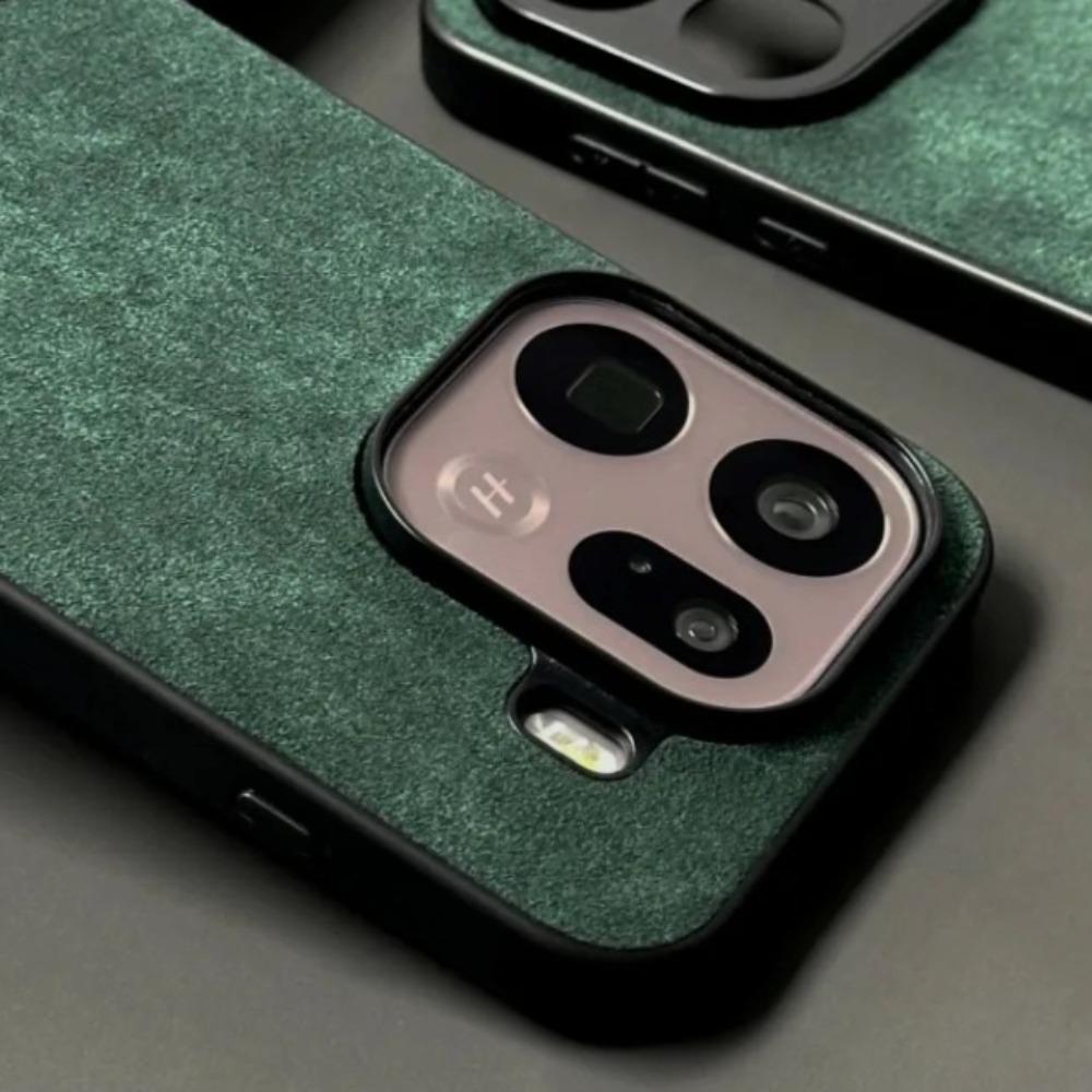Splicing Color Alcantara Phone Case for OPPO Find X9 Pro & FindX9 PC+TPU Edge Suede Leather Furry Skin Full Cover Hard Shell