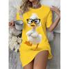 New Size Plus Western Cute Duck Pajamas, Women'S Nightgown Dress, Machine And Hand Washable