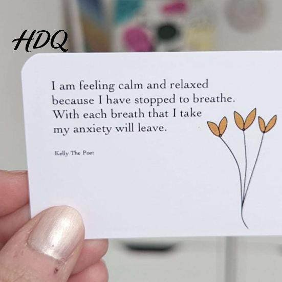 Rustgevende Pocket Poëzie 1 Set Gedicht Kaart met Opbergzak Stress Angst Verlichting Positief