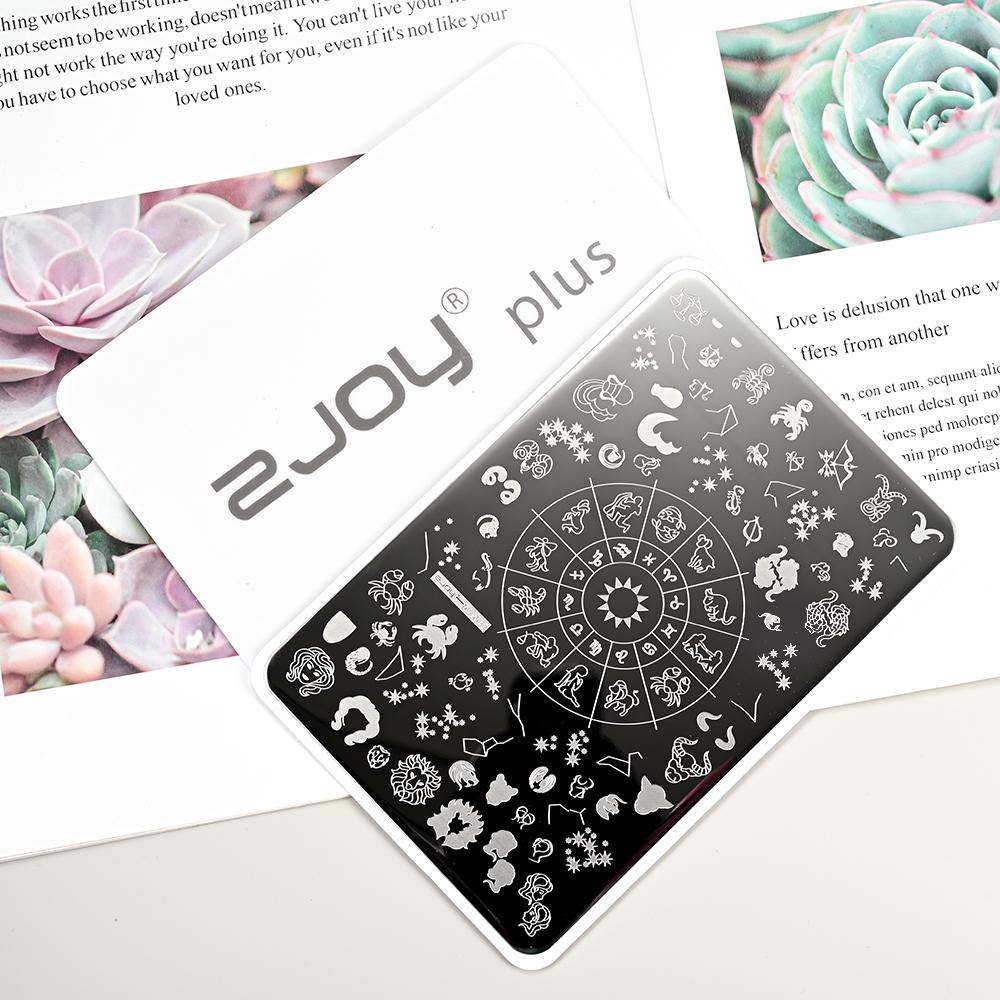 Destičky na ražení nehtů Zimní linky svetru s pruhovaným vzorem Šablony na nehty DIY geometrický kostkovaný design nehtová deska Obrázek Decoratio