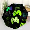 Colorful Game Controllers Folding Umbrella Auto-Open Design 8 Iron Ribs Plastic Handle Foldable Sunshade Perfect Christmas Gifts