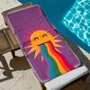 Cartoon Sun and Rainbow Pattern Polyester Microfiber Beach Towel Is Highly Absorbent, Suitable for Swimming and Beach Outings