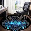 1pc Wolf Head Chair Carpet for Office, Round Non-Slip Durable Large Size Office Carpet, Suitable for Office, Beautiful Decoration