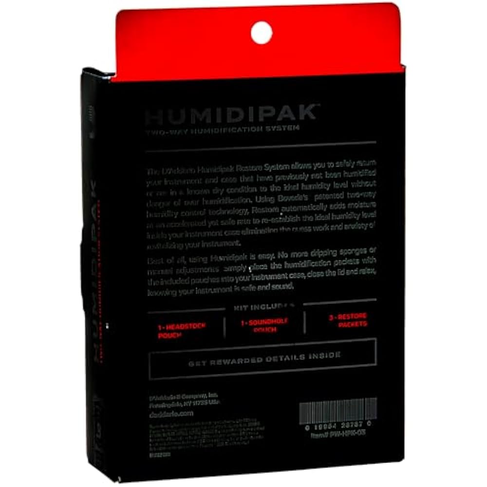 D'Addario Daddario Guitar Humidity Control Agent Humidipak Restore Kit PW-HPK-03 (Emergency Care)...