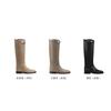 Madre uva otoño e invierno nuevo punta tacón grueso pequeño botas de jinete botas medias y altas mujer