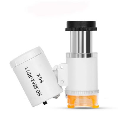 Microscope de Poche Portable 60X Identification Antique LED Lumière UV Loupe d'Identification pour Bijoutiers Loupe à Main