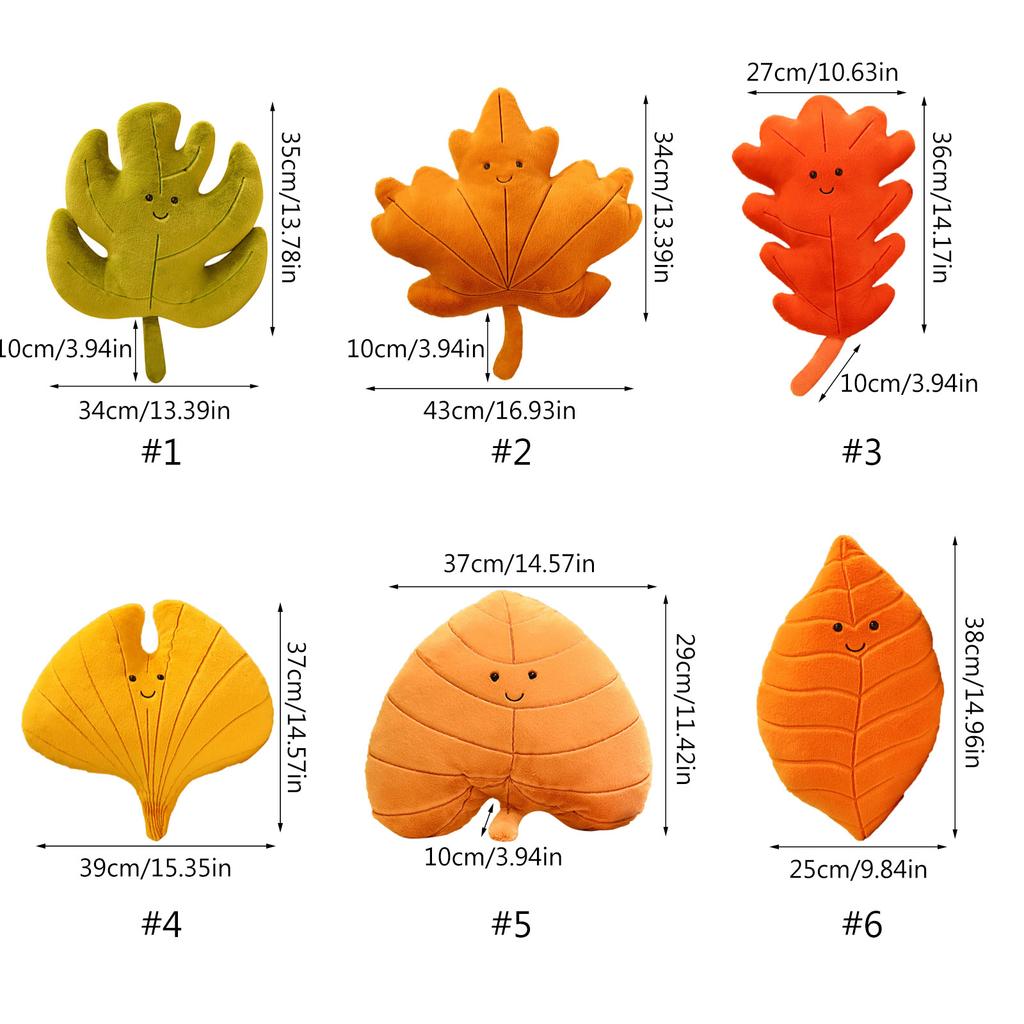 Green Plant Plush Doll Leaf Shaped Pillow Soft and Comfortable Cushion for Relaxation Whimsical and Fun Home Decoration