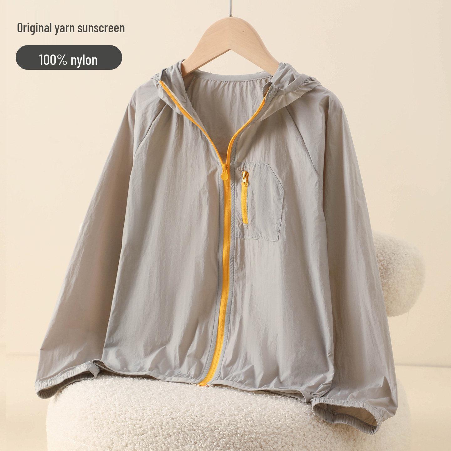 Kids  UV-Protection Hooded Jacket - Lightweight, Breathable Sun Shield for Boys & Girls Size 110